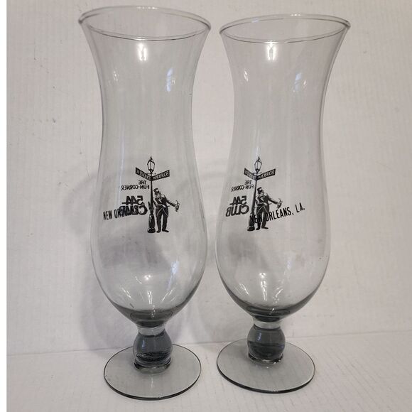 Funky 544 Club 10'' Hurricane Glasses French Quarter New Orleans Bourbon St - Picture 4 of 7